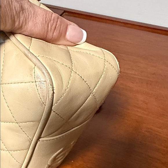 Chanel Beige Quilted Crossbody Bag with Gold Chain - Picture 10 of 15